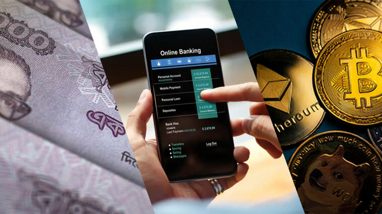 paper currency digital banking and cryptocurrency