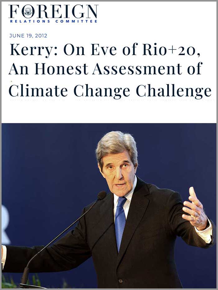 Rio+ 20 2012 John Kerry Climate Change issue