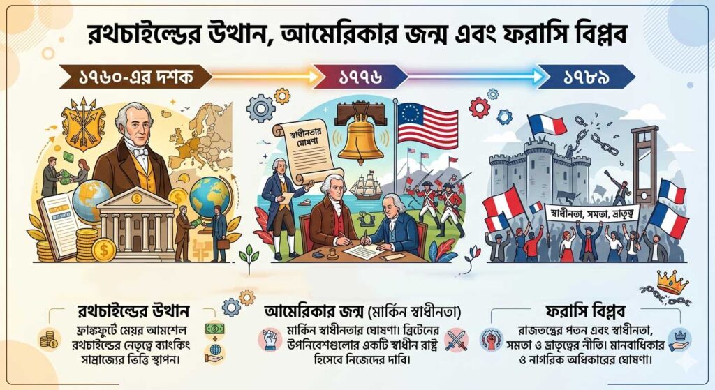 রথচাইল্ডের উত্থান, আমেরিকার জন্ম এবং ফরাসি বিপ্লব